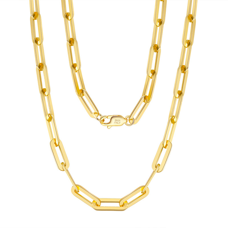 Platinum Length 60cm About 6.1g Silver Geometric Chain Necklace
