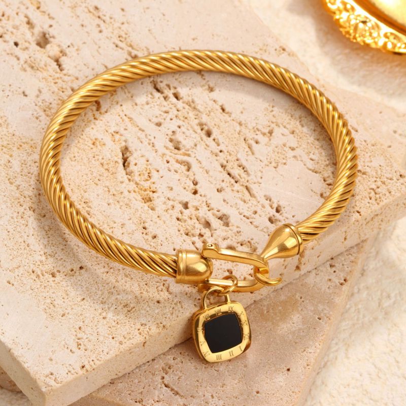 Pulsera Redonda Roscada De Acero Inoxidable
