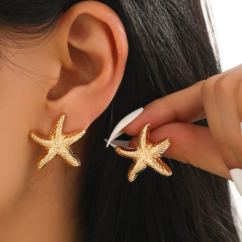 Starfish 2# Alloy Starfish Earrings