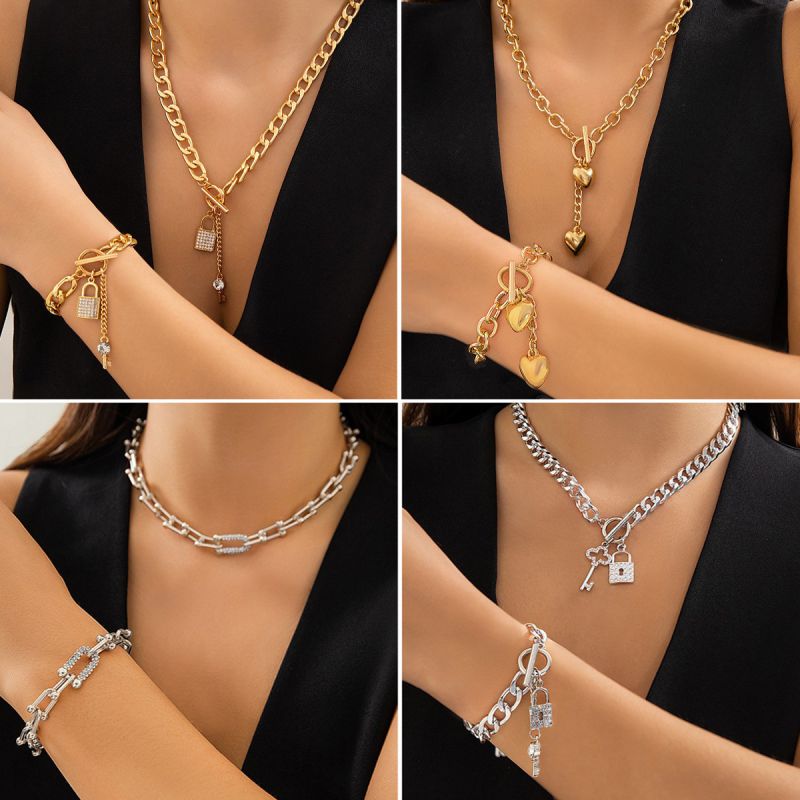 Pulsera De Aleación Con Diamantes En Forma De Herradura