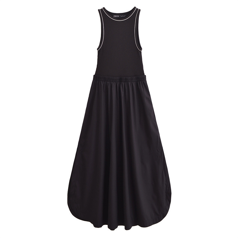 Black Sleeveless Round Neck Dress