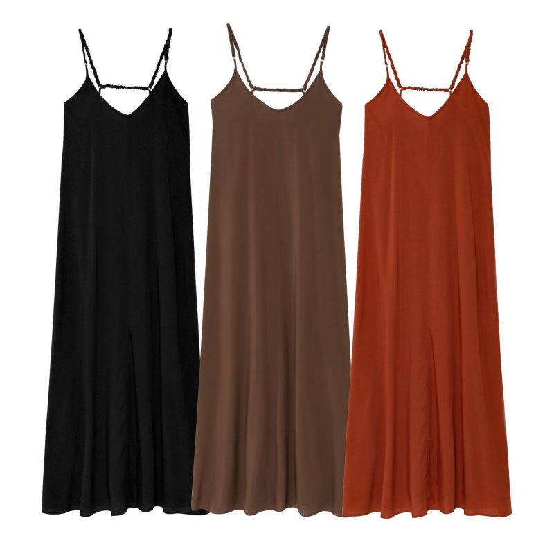Black Cotton Suspender Dress