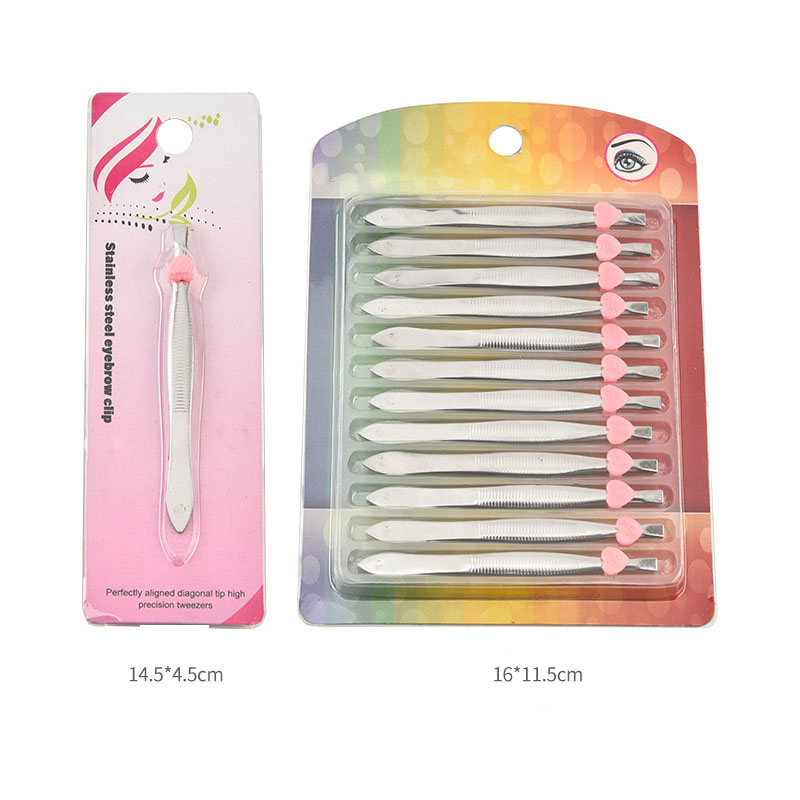 Pinzas Para Cejas De Acero Inoxidable Con Bisel Plano Herramientas De Belleza