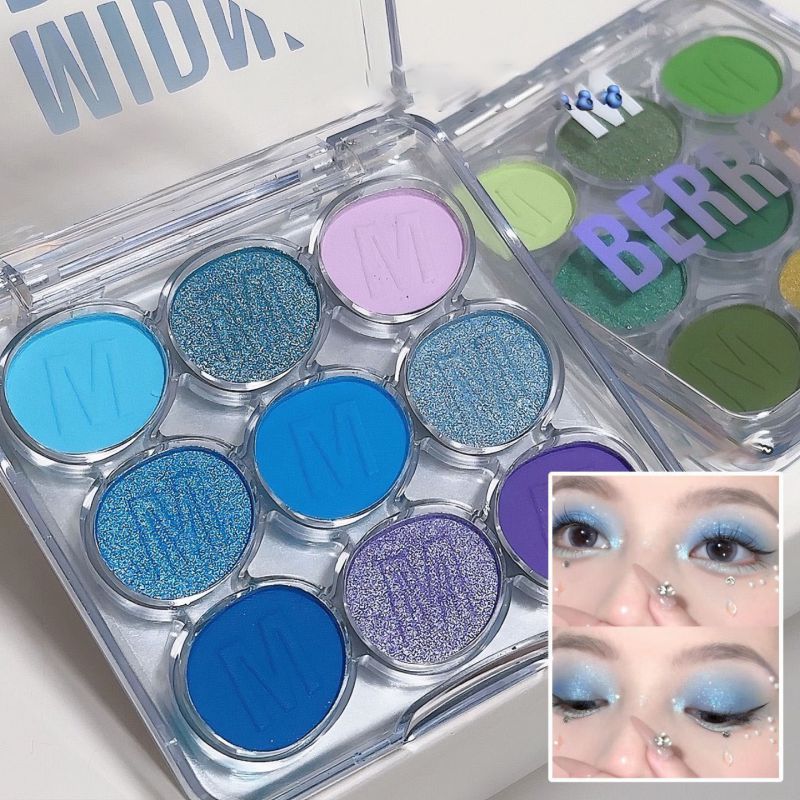 Paleta De Sombras De Ojos De Nueve Cuadrículas De Plástico