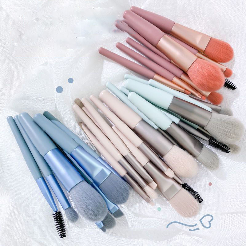 Juego De 8 Brochas De Maquillaje + Bolsa Para Brochas