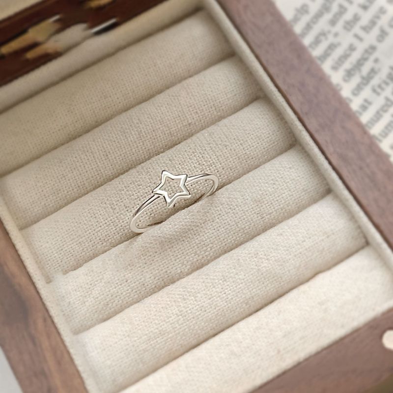 Silver Silver Hollow Star Ring
