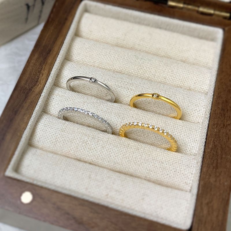 J0427-gold Silver Round Ring