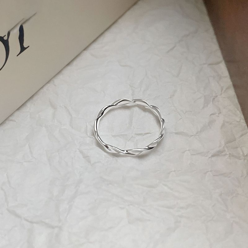 Silver Silver Diamond Twist Ring