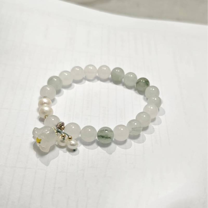 Pulsera De Flores Con Cuentas De Calcedonia