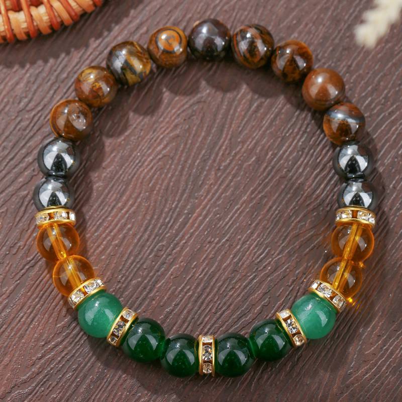 Pulsera De Cuentas De Cristal De Piedra Natural