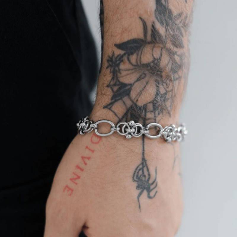 Pulsera De Cadena Geométrica De Aleación