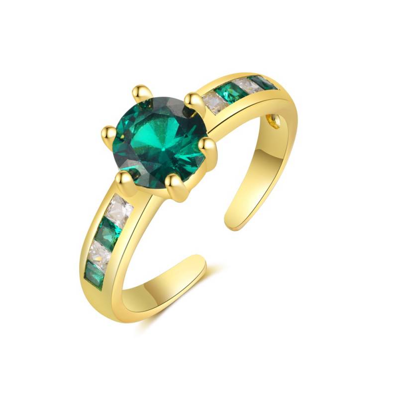 Ring 4# Silver Diamond Snake Eye Leaf Ring
