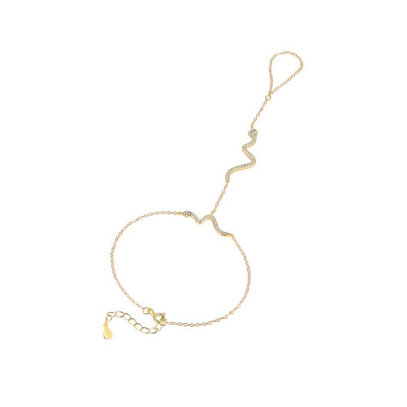 White Zirconium 18k Yellow Plated Swimming Paint Palladium Base Mido 7# Bracelet Silver And Diamond Snake Bracelet