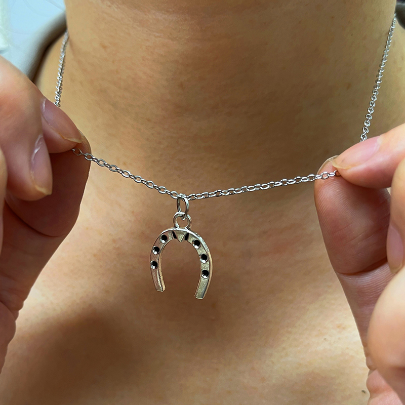 Collar Con Hebilla De Herradura De Acero De Titanio