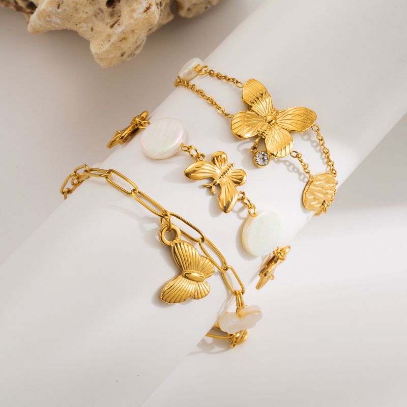 Pulsera De Mariposa De Acero Inoxidable