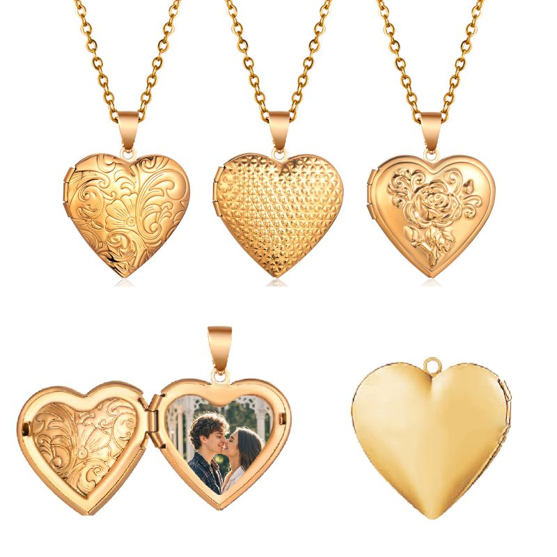 Collar De Corazón De Diamantes De Acero Inoxidable Personalizado
