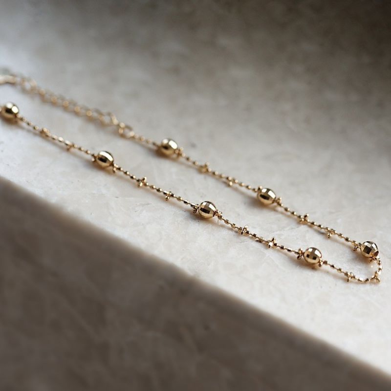 White Gold Silver-plated Gold Cross Laser Bead Bracelet