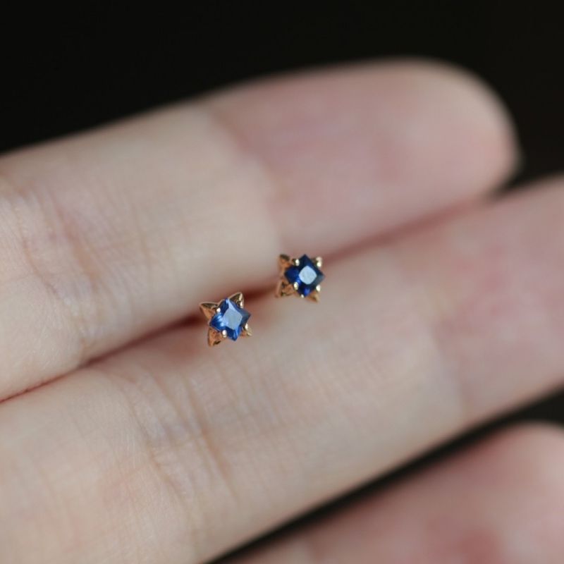 Pendientes De Estrella De Diamantes De Plata