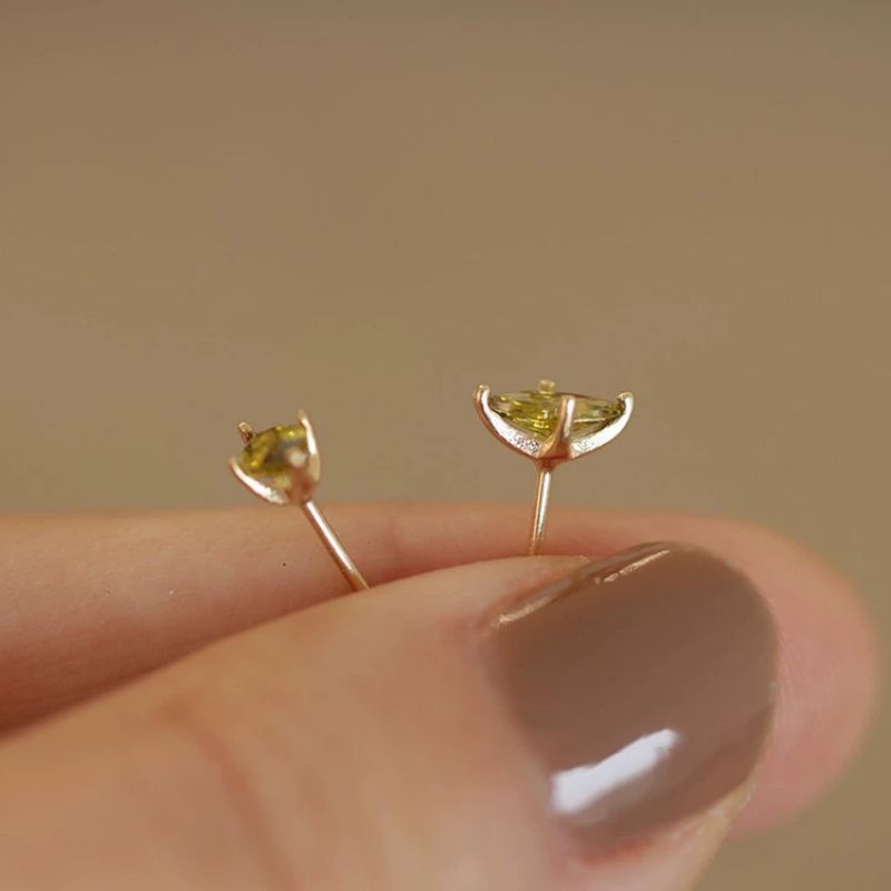 Pendientes De Ojo De Caballo Con Diamantes De Plata