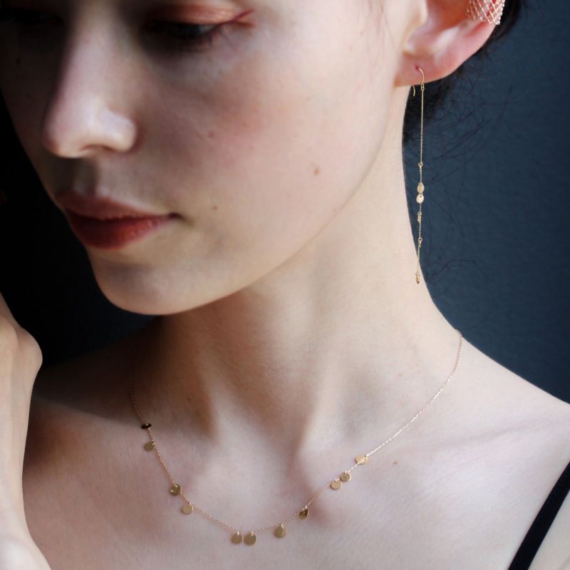 White Gold Gold-plated Polished Disc Necklace