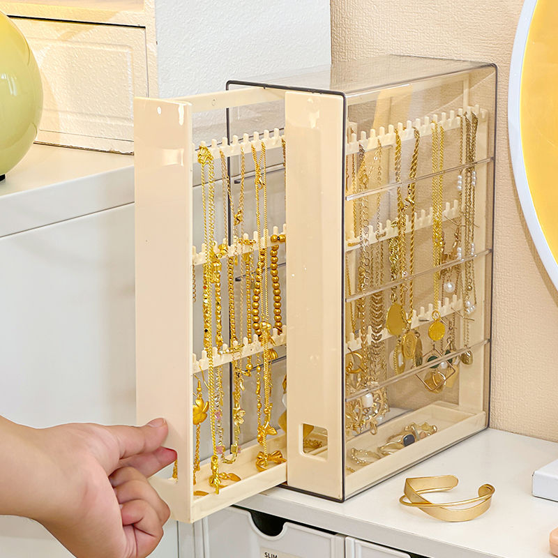 Cream Yellow Two Drawer Jewelry Stand Plastic Square Jewelry Stand