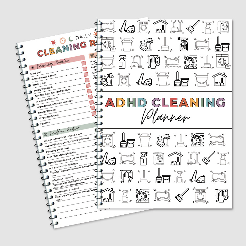 Adhd Cleaning Planner Color Checklist Planner