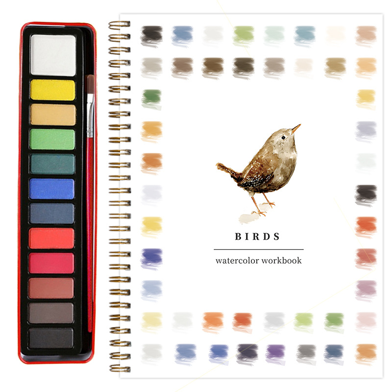 Watercolor Coloring Book-winter Watercolor Coloring Book