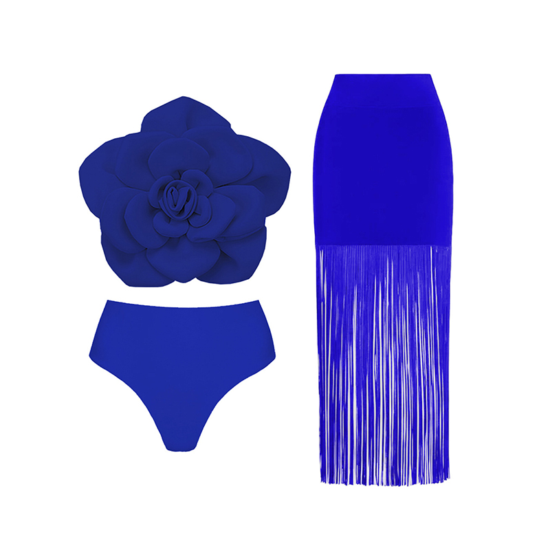 Falda De Playa De Poliéster Con Flecos