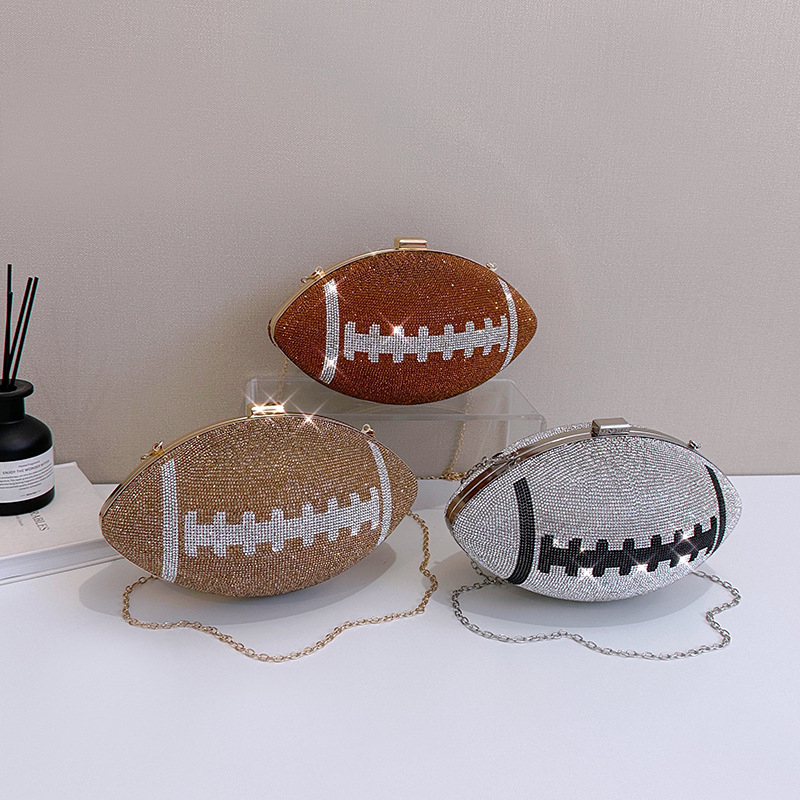 Bolso Bandolera De Rugby Con Diamantes De Imitación