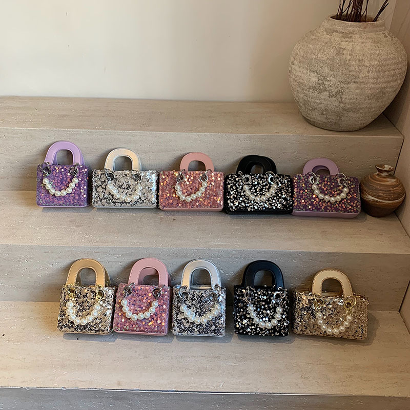 Bolso Bandolera Con Lentejuelas Y Cuentas De Perla
