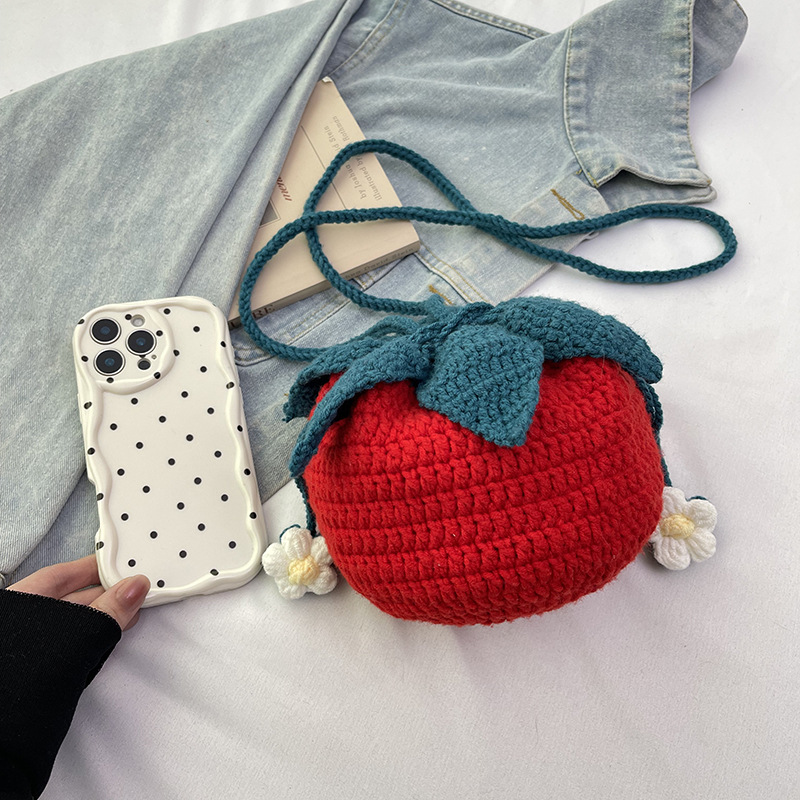 Bolso Bandolera De Punto Con Dibujos Animados