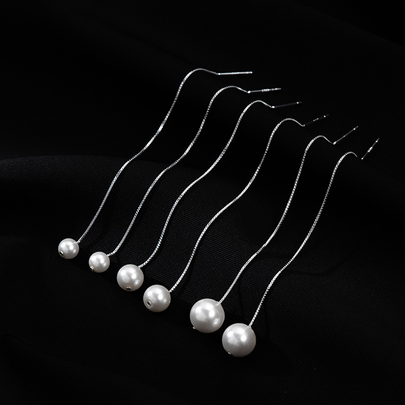 Pendientes Geométricos De Perla De Plata