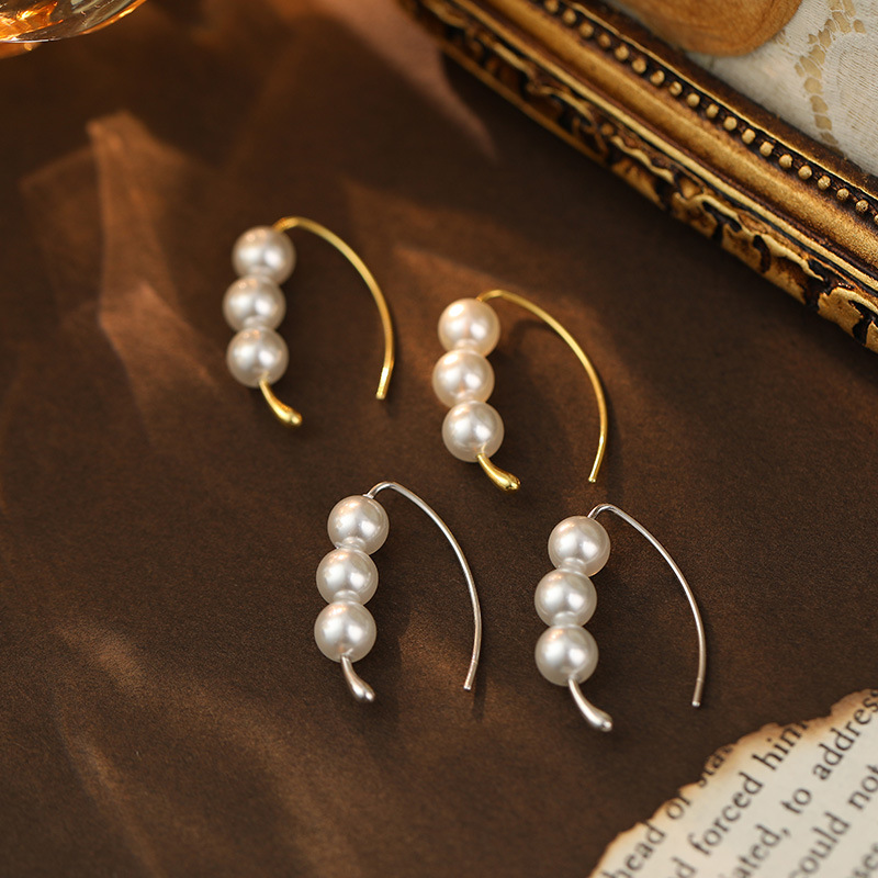 Pendientes Geométricos De Perla De Plata