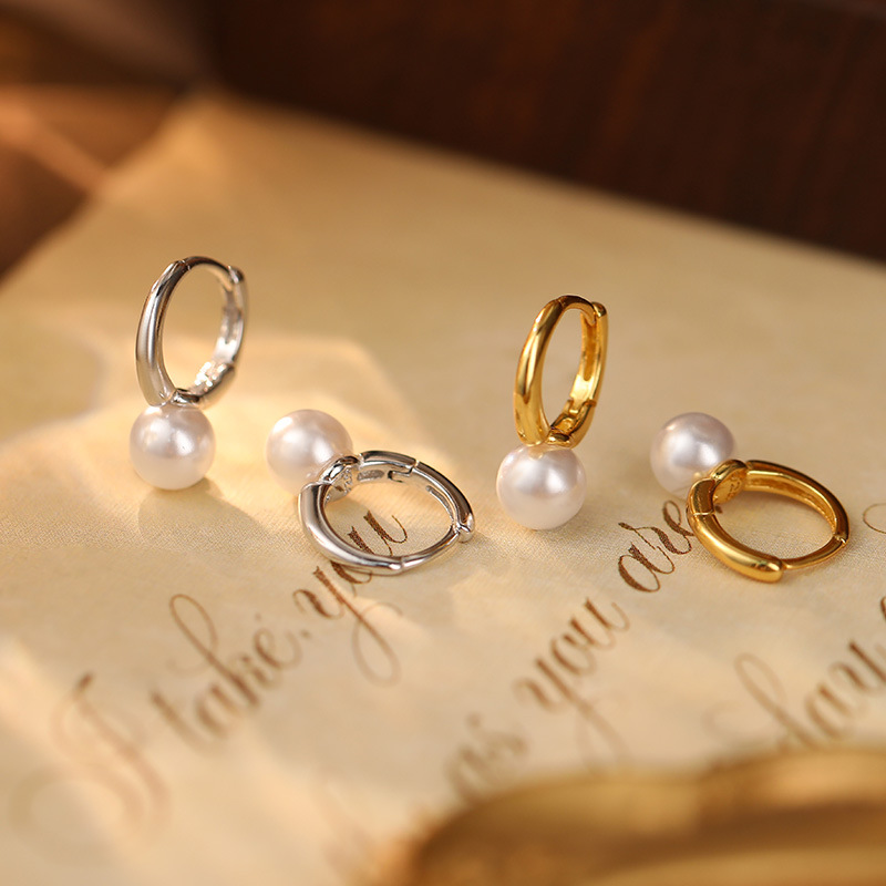 Pendientes De Perlas De Plata