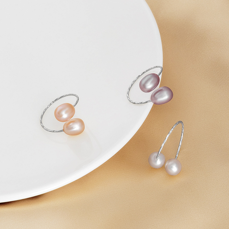 White Pearl Silver Silver Pearl Ring