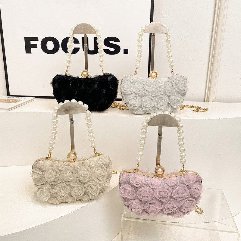 Bolso Bandolera De Malla Con Cierre De Flores