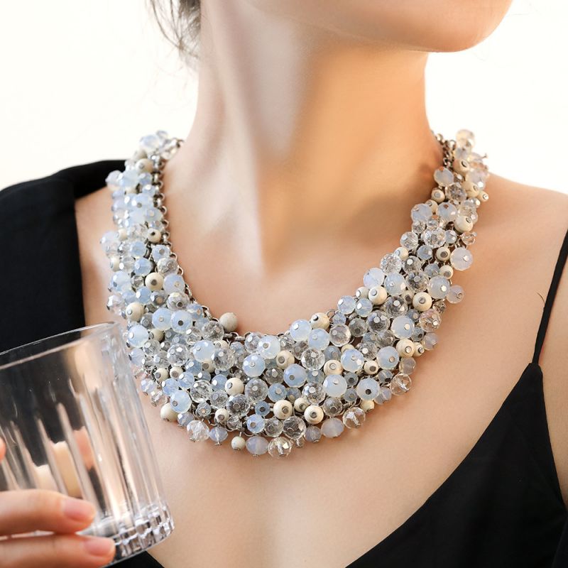 Style 3 Crystal Beaded Braided Necklace