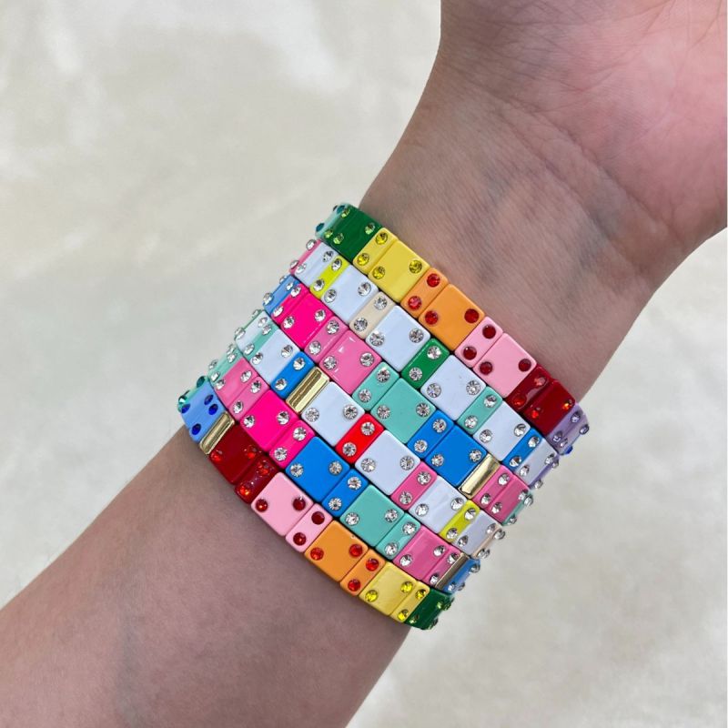 1# Contrast Diamond Square Bracelet
