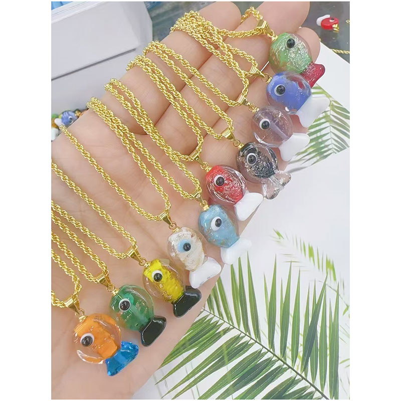 Collar De Pez De Cobre Bañado En Oro
