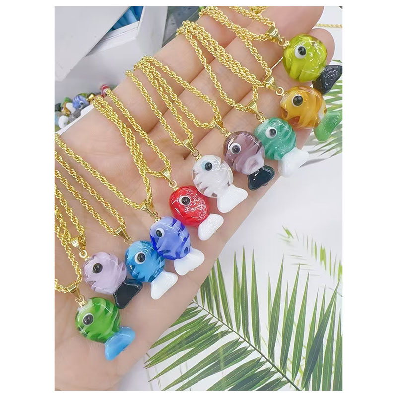 Collar De Pez De Cobre Bañado En Oro
