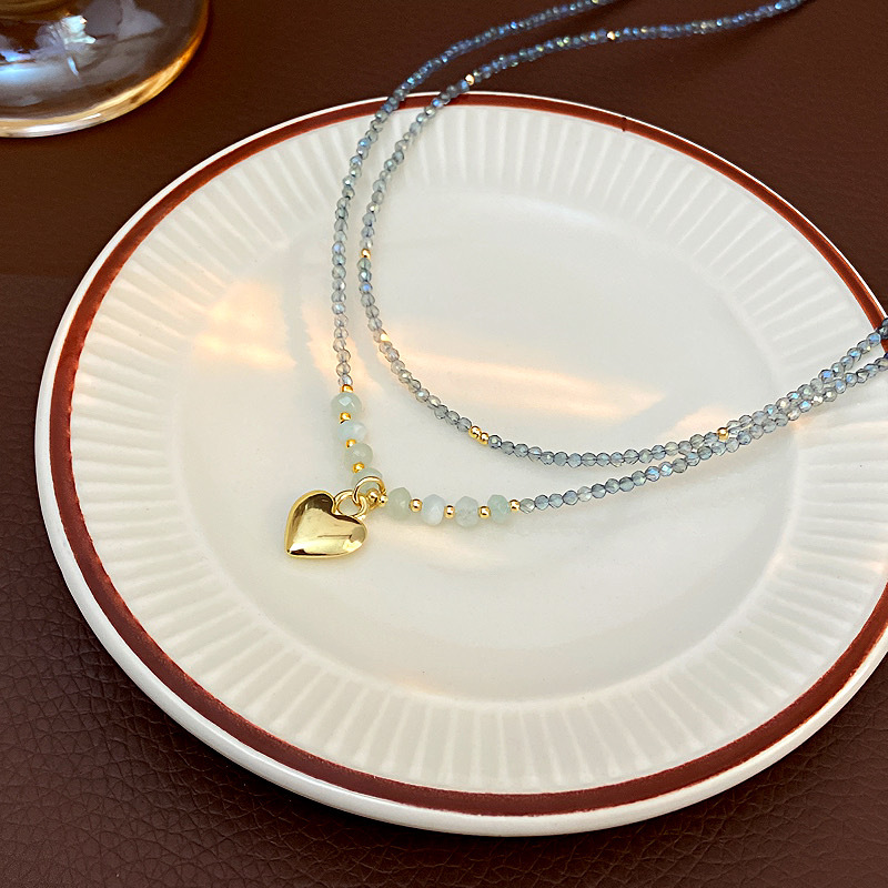 Collar De Corazón Con Cuentas De Cristal
