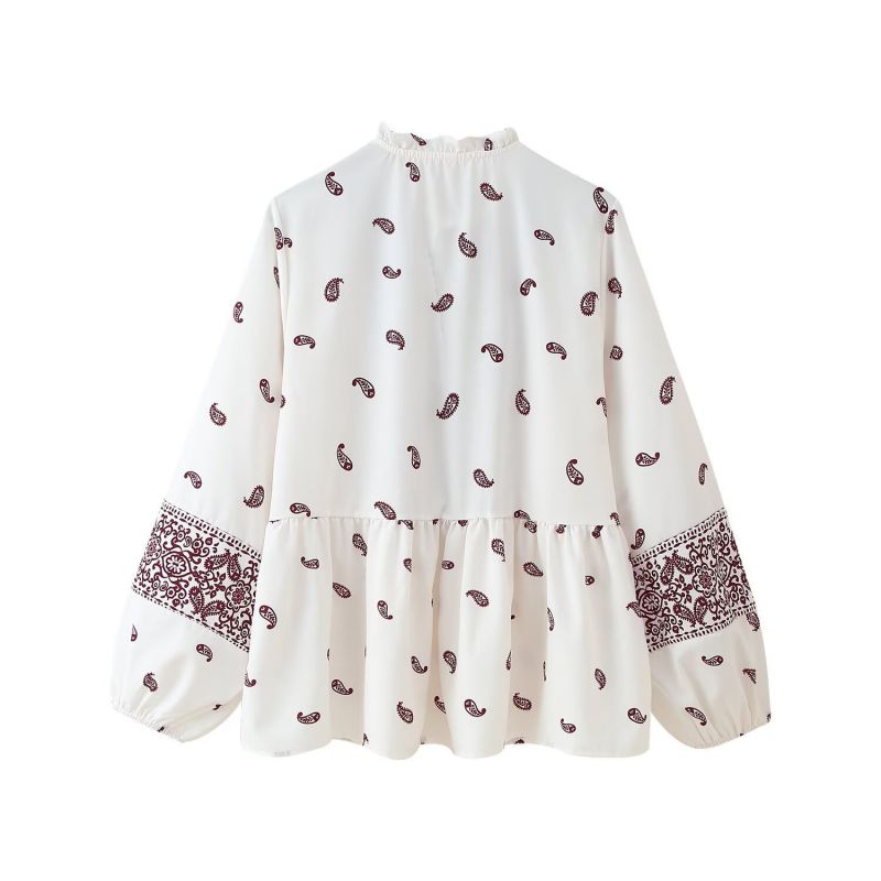 White Polyester Printed Tie Shirt