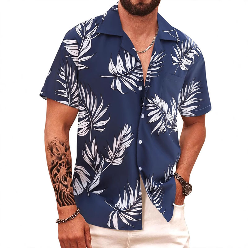 C01 Brown Printed Lapel Shirt