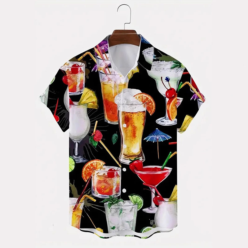 11# Blended Printed Lapel Shirt