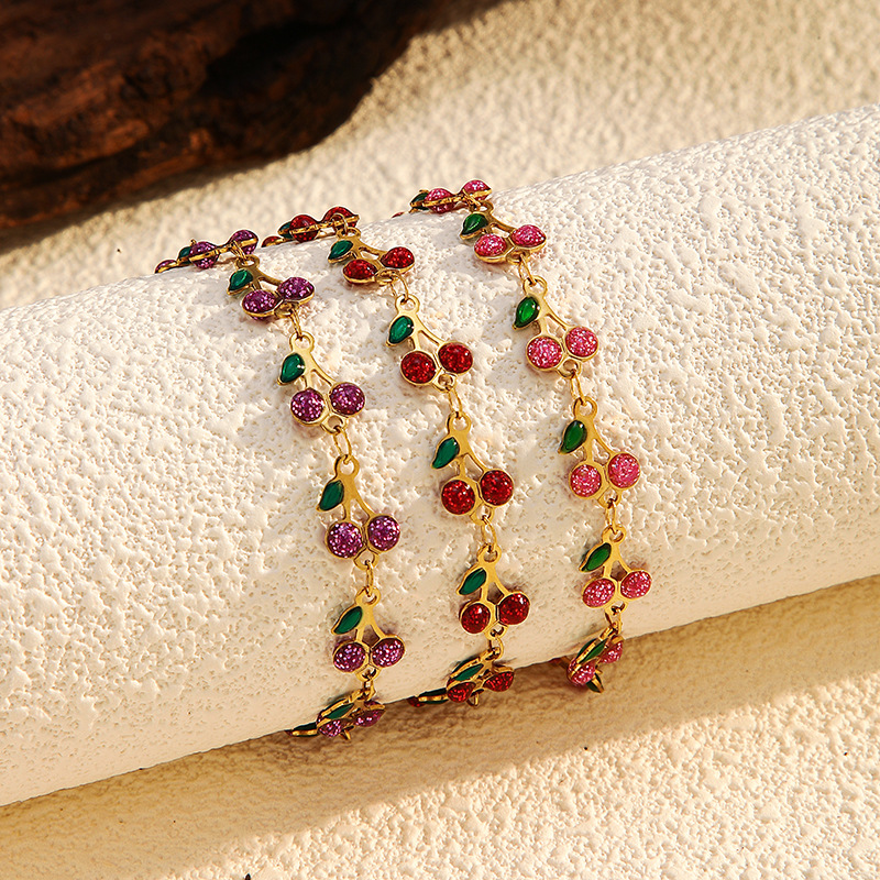 Cherry 3# Stainless Steel Cherry Bracelet