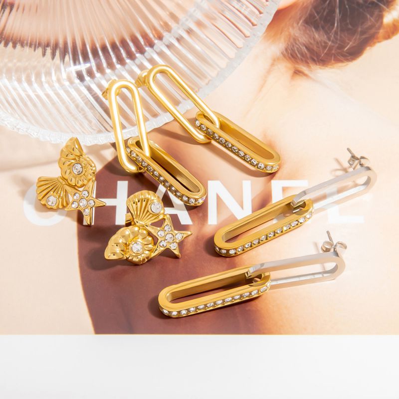 Pendientes De Cadena De Acero Y Titanio
