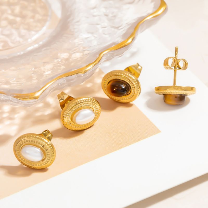 Pendientes Ovalados De Acero Inoxidable