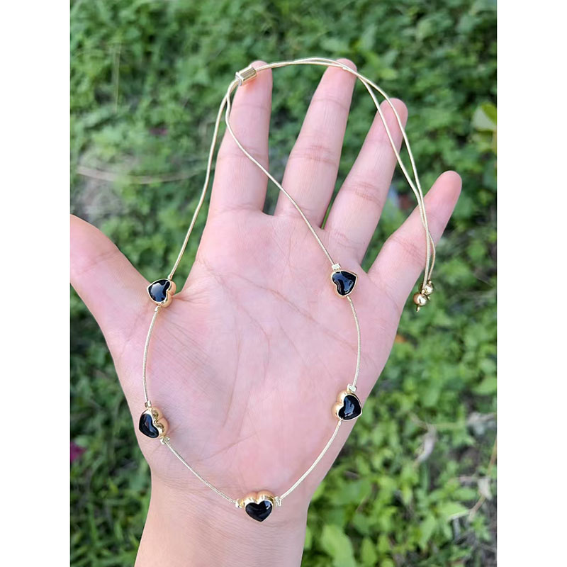 Necklace 4# Copper Oil Drop Heart Necklace