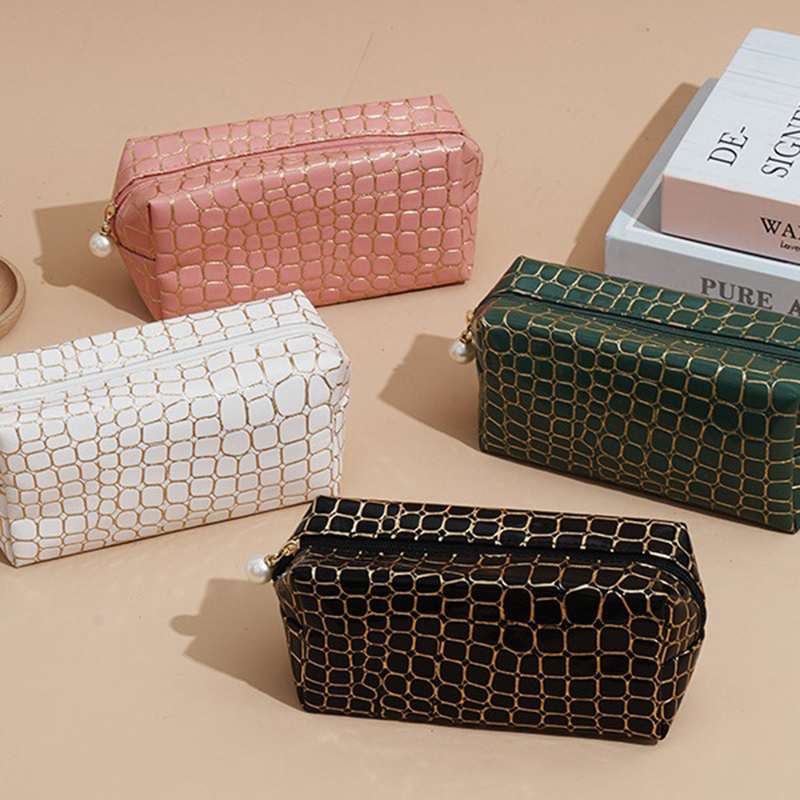 Bolsa De Almacenamiento Con Estampado De Cabeza Brillante De Pu