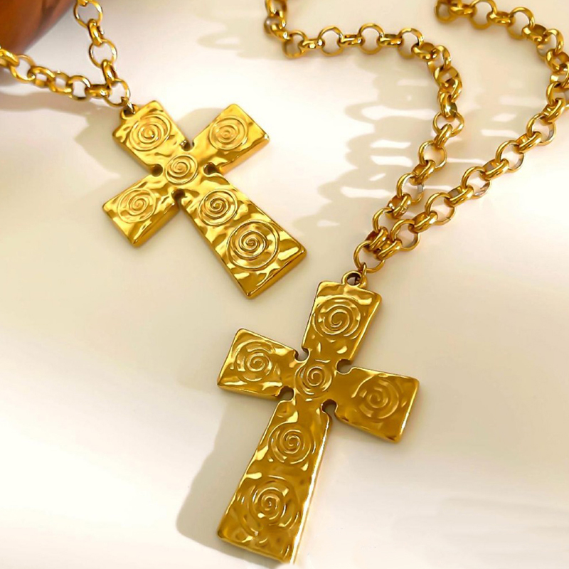 Gold 40cm Cross Necklace Stainless Steel Cross Necklace
